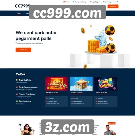 Usabilidade e design do site cc999.com para jogadores